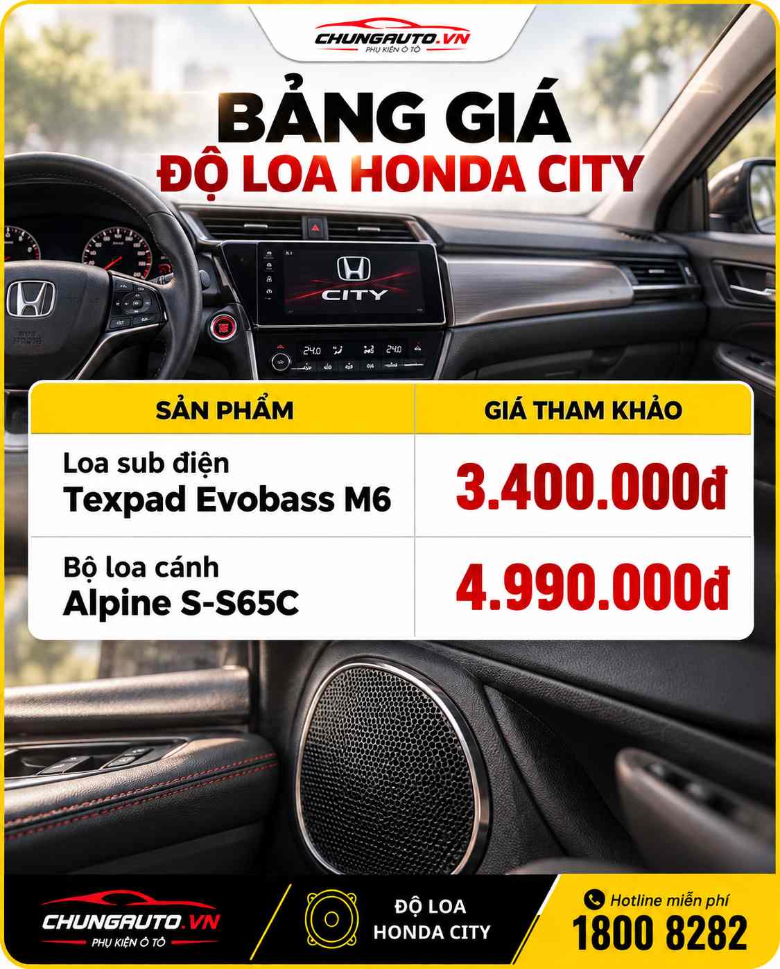 bang-gia-do-loa-honda-city-nang-cap-am-thanh-honda-city