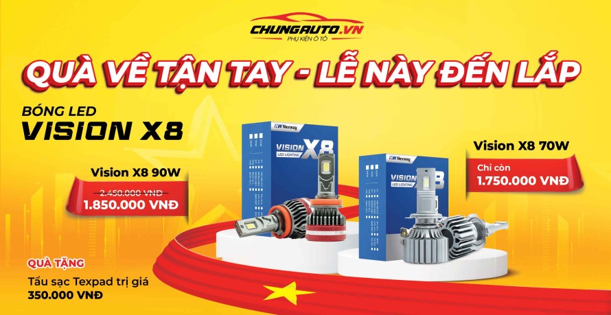 SALE BÓNG LED VISION X8 TẶNG TẨU SẠC