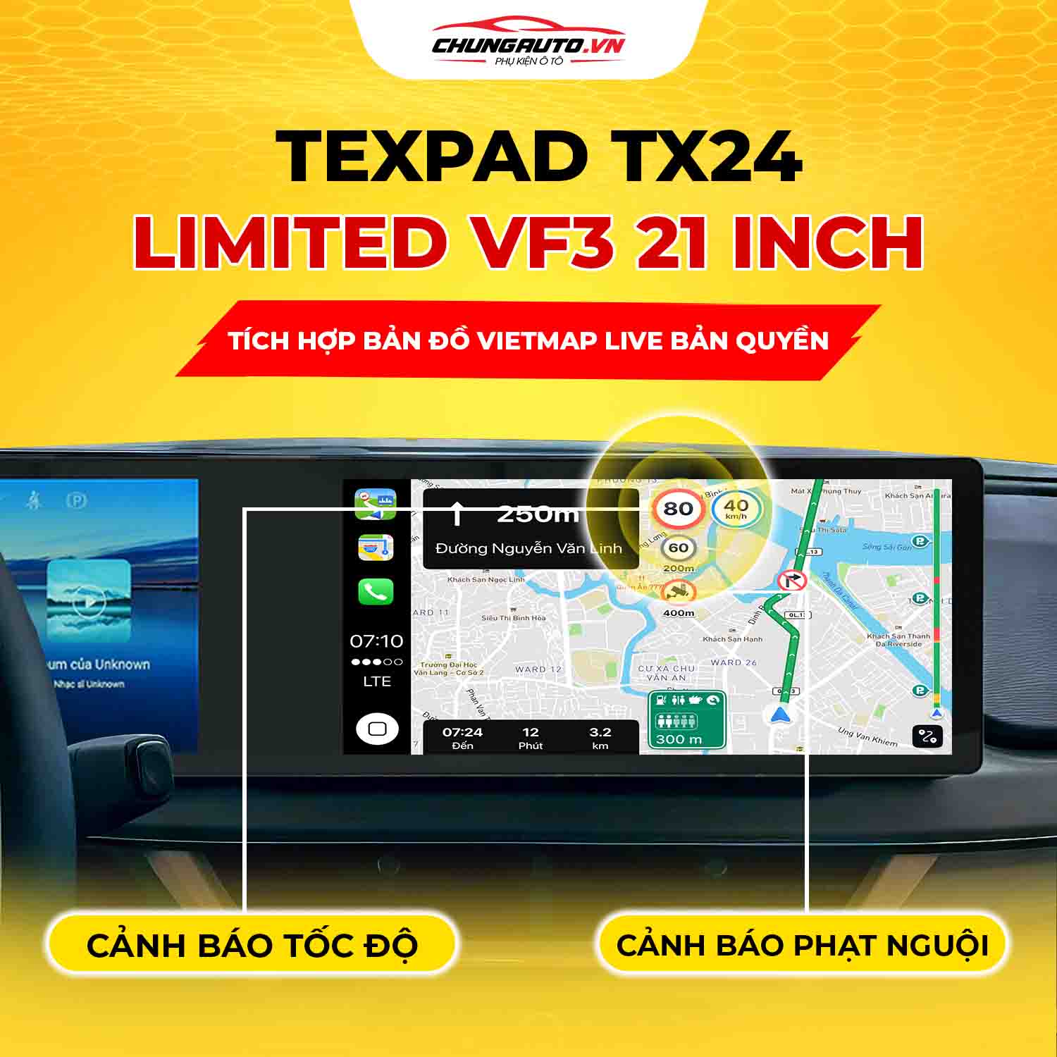 Texpad TX24 Limited VF3 21 Inch tích hợp bản đồ dẫn đường thông minh