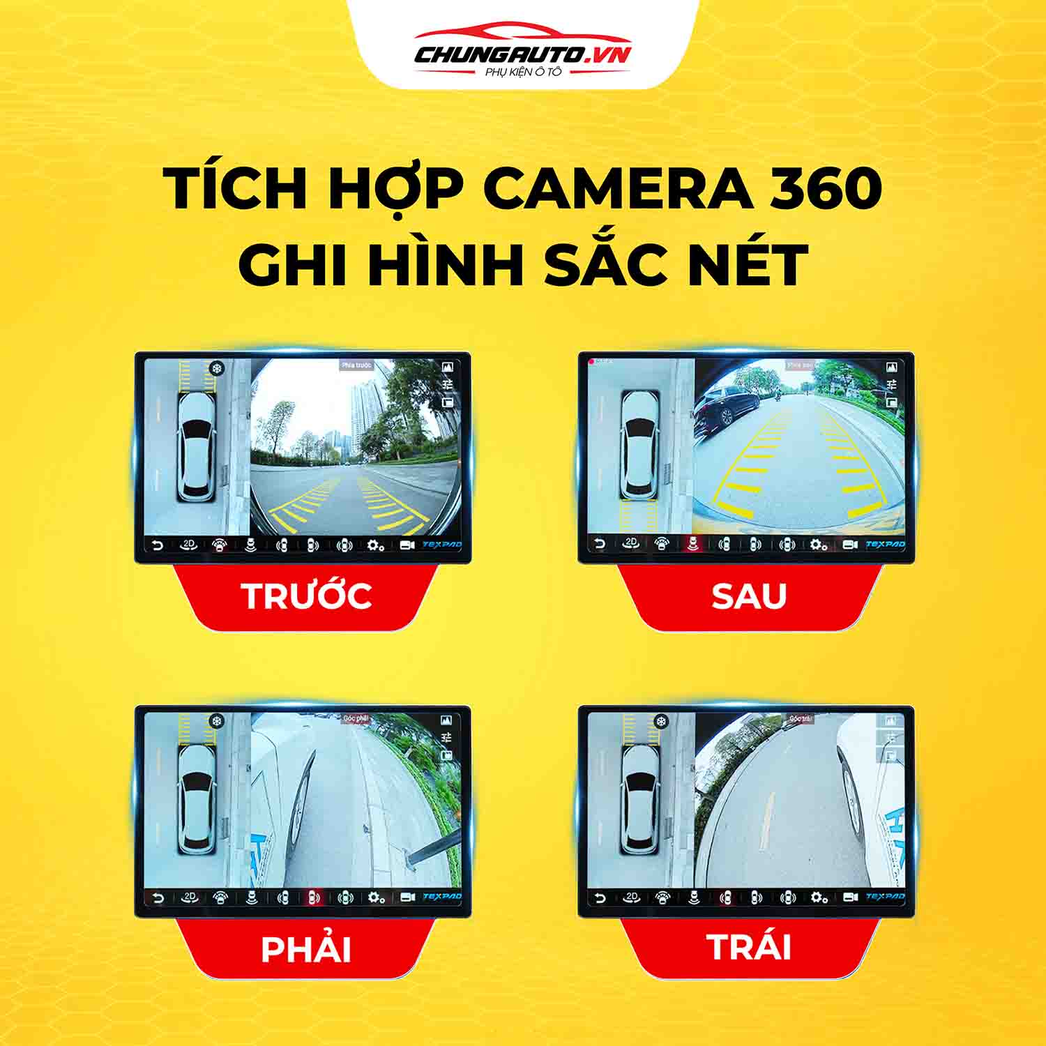 Màn hình Texpad TX24 VF5 Eco 12.5 Inch tích hợp camera 360 ô tô sắc nét