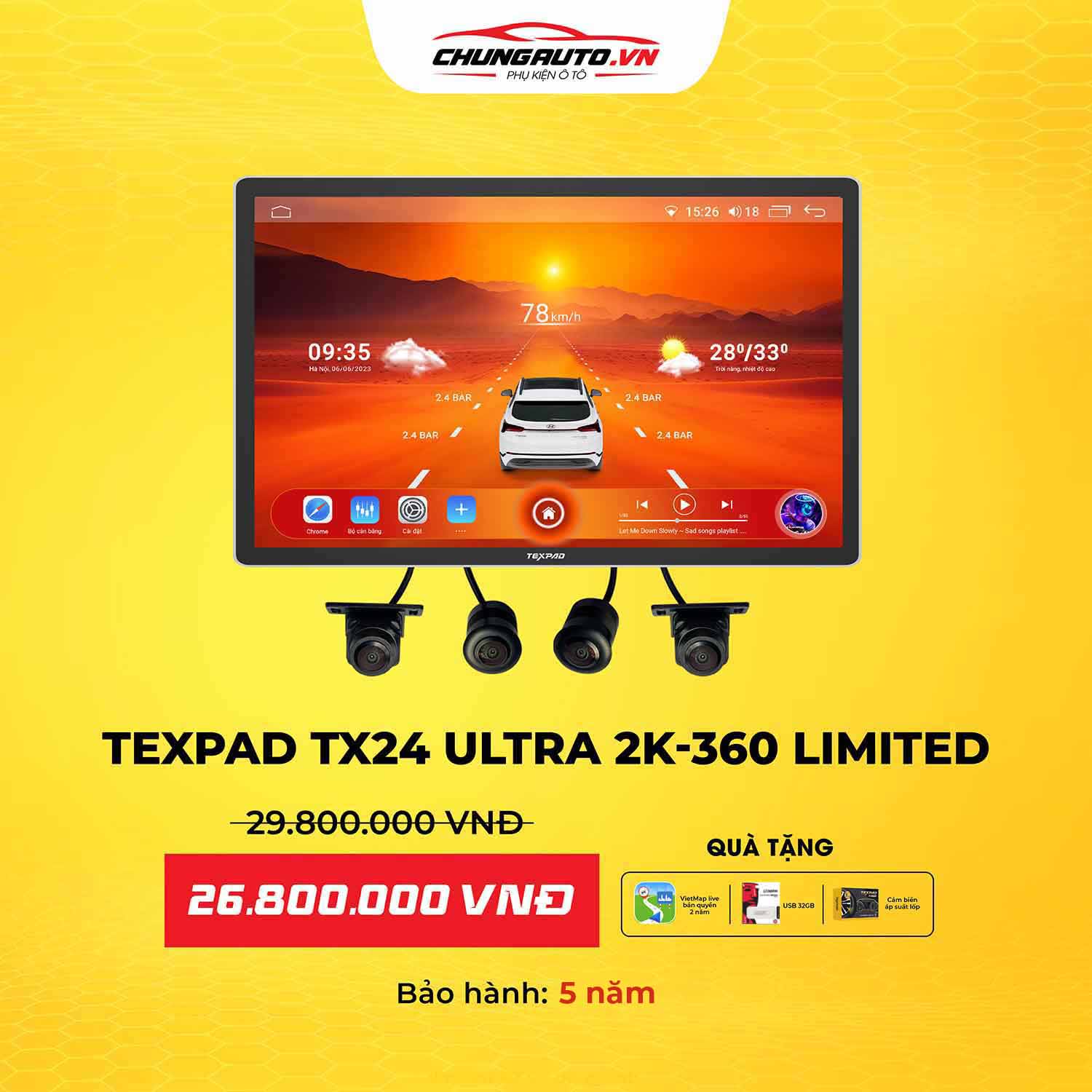 Giá màn hình Texpad TX24 Ultra 2K 11.5 inch Limited Ram 12GB + Rom 512GB.