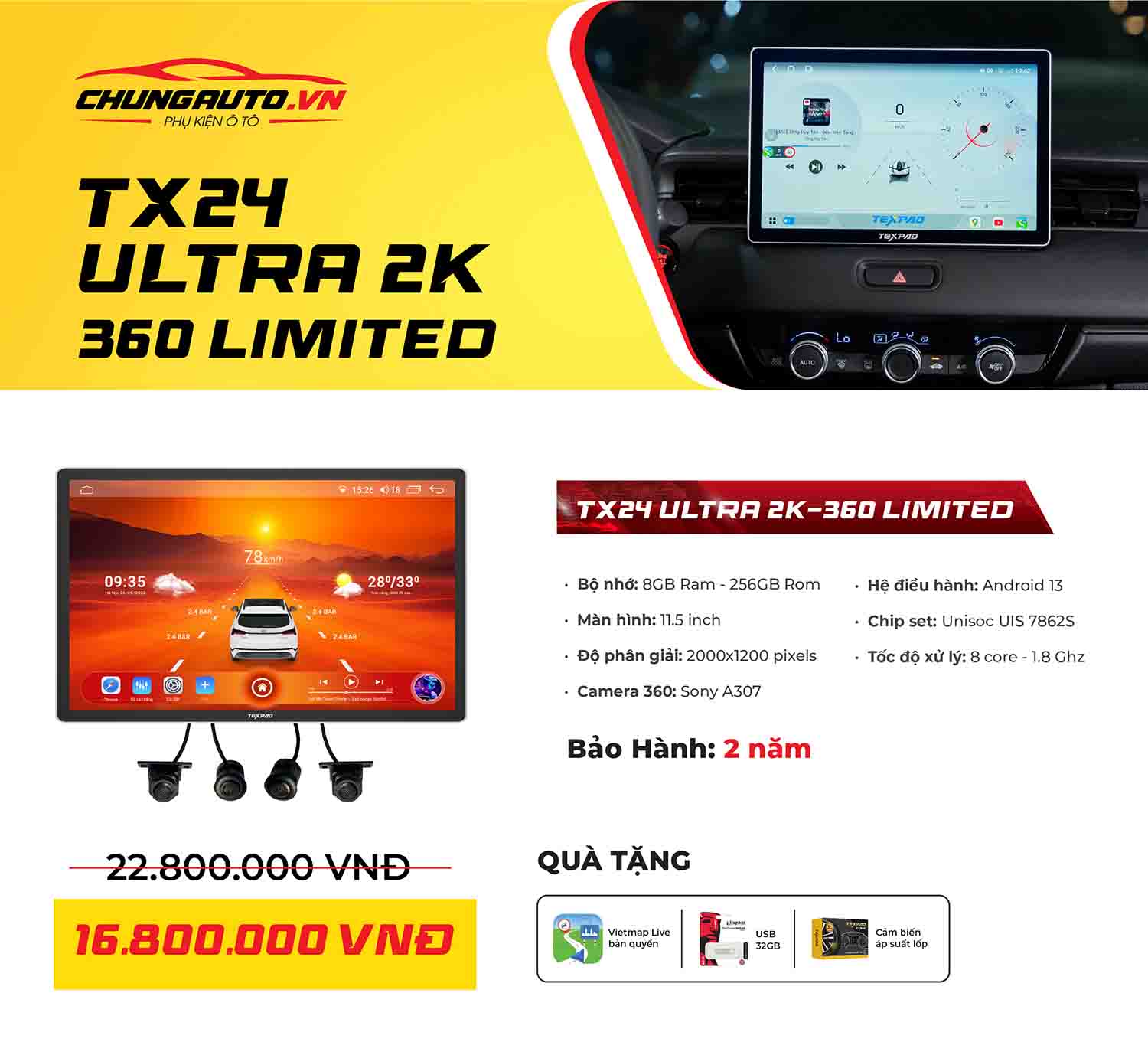 Texpad TX24 Ultra 2K 11.5 inch Limited Ram 8GB + Rom 256GB