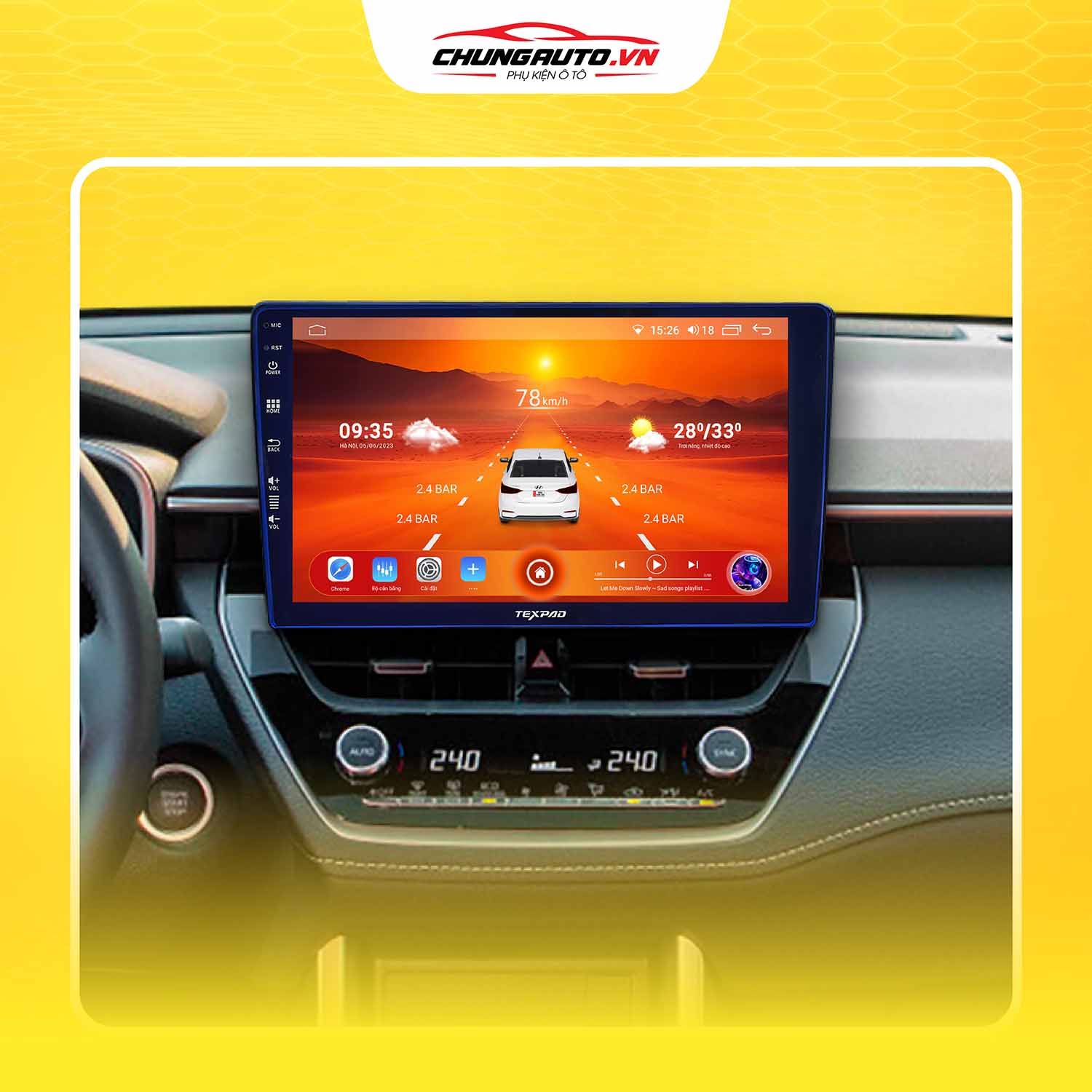 Ảnh thực tế lắp màn hình Texpad TX24 360 tại ChungAuto