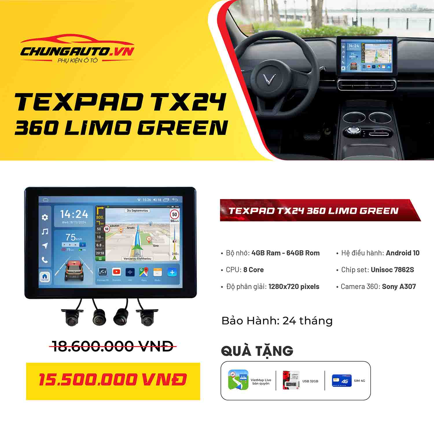 Màn hình MHU Texpad TX24 Android Limo Green