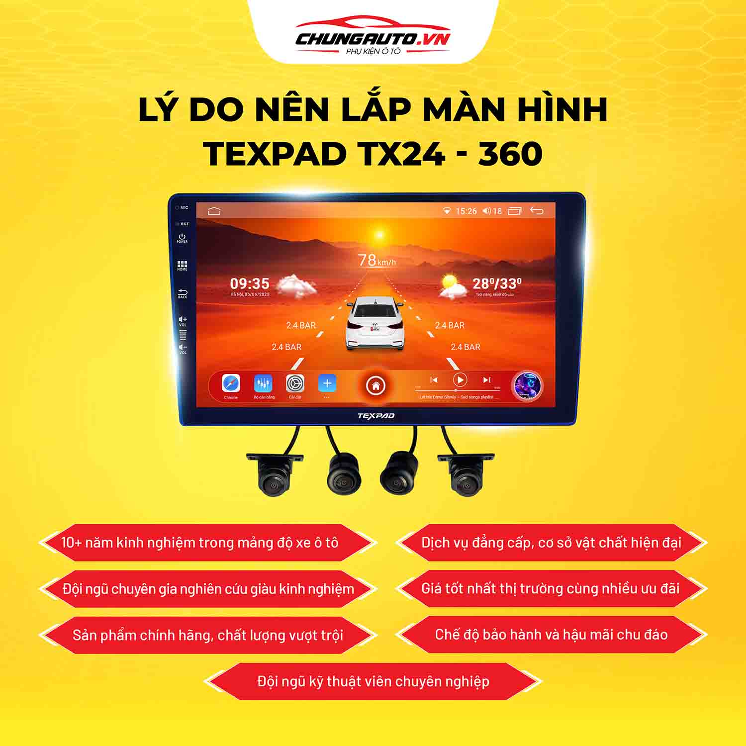 Lý do nên lắp màn hình Texpad TX24 360 tại ChungAuto