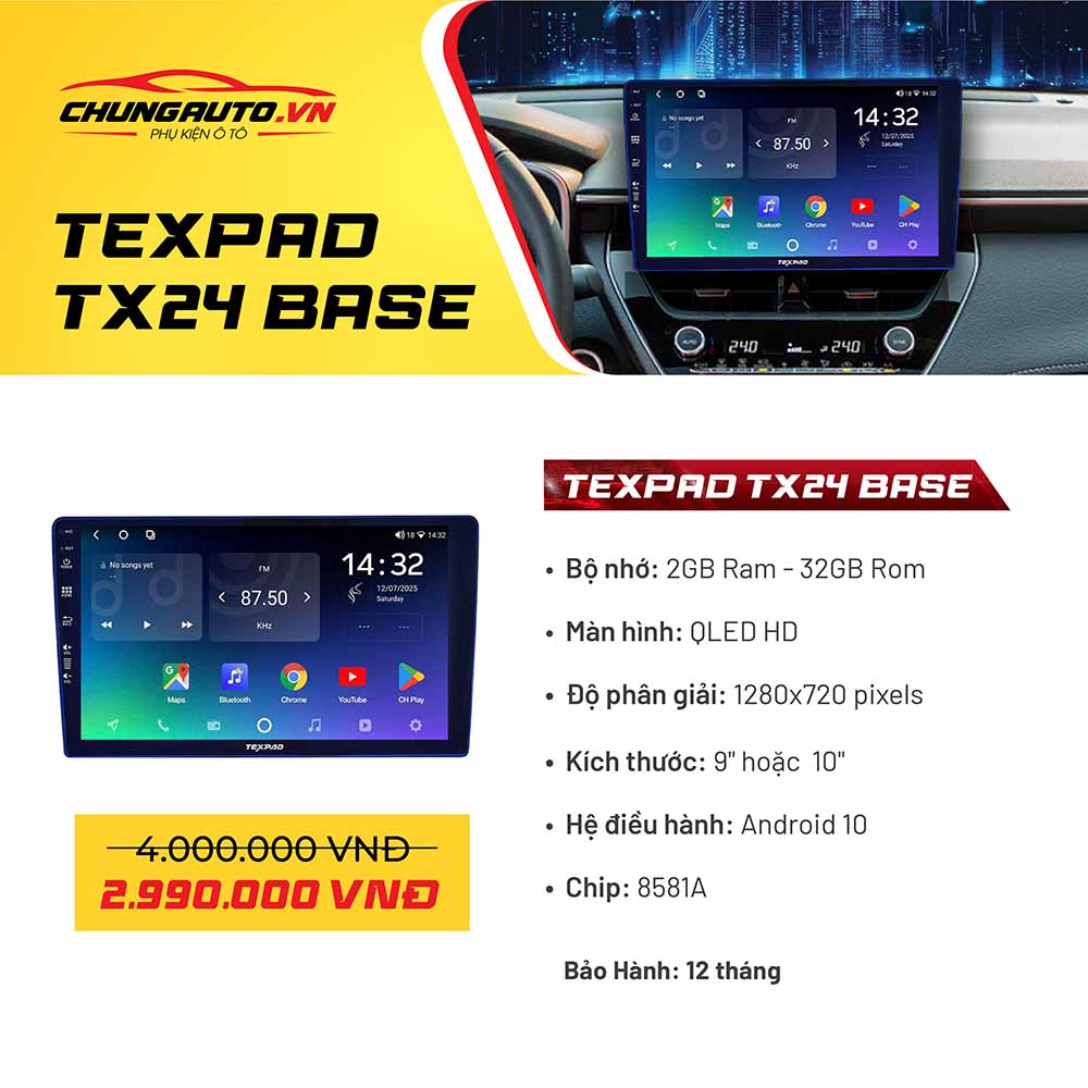Thông số kỹ thuật của màn hình Texpad TX24 Base