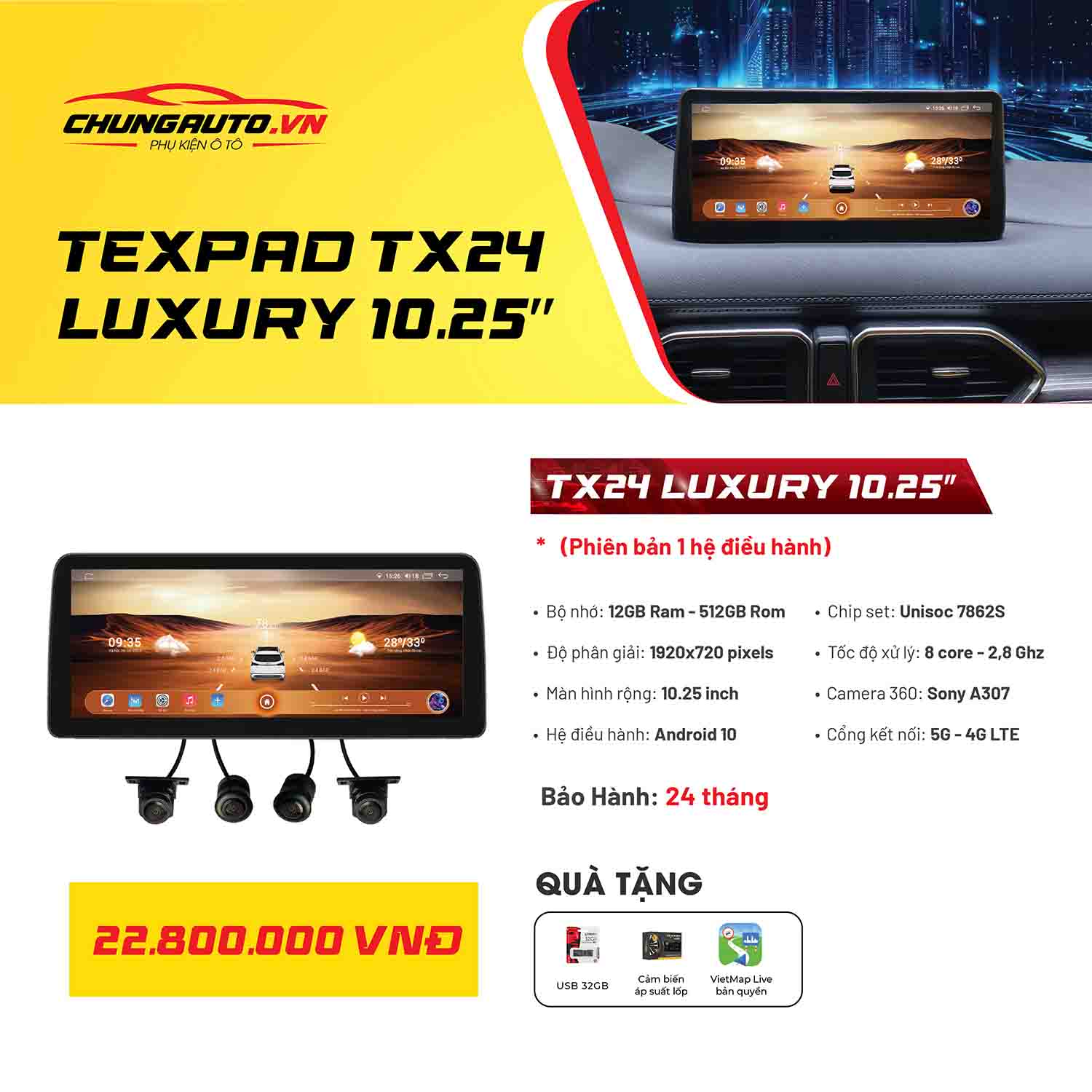 Texpad TX24 Luxury 10.25 inch 12-512GB 1HĐH