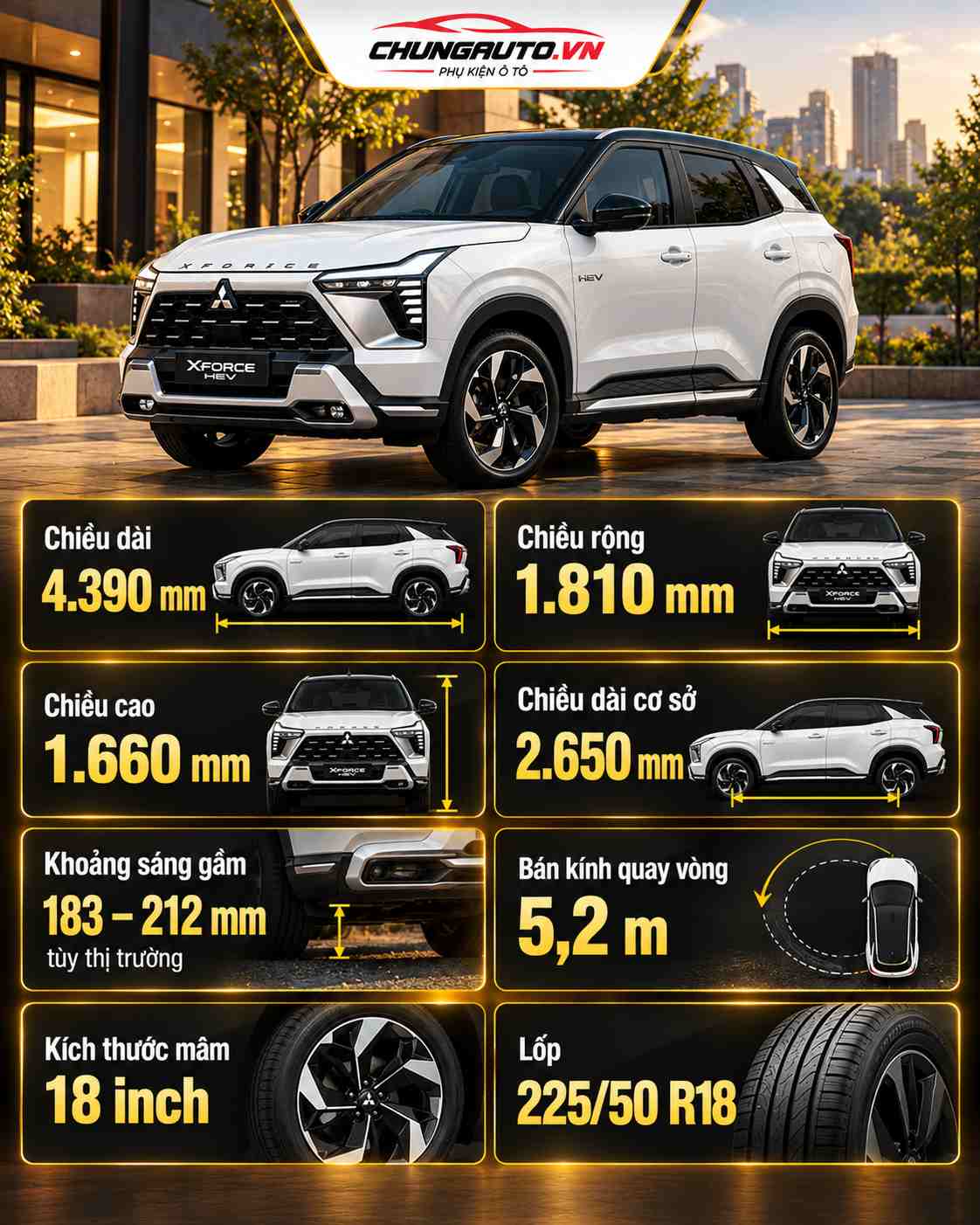 thong-so-mitsubishi-xforce-hybrid-2026-kich-thuoc