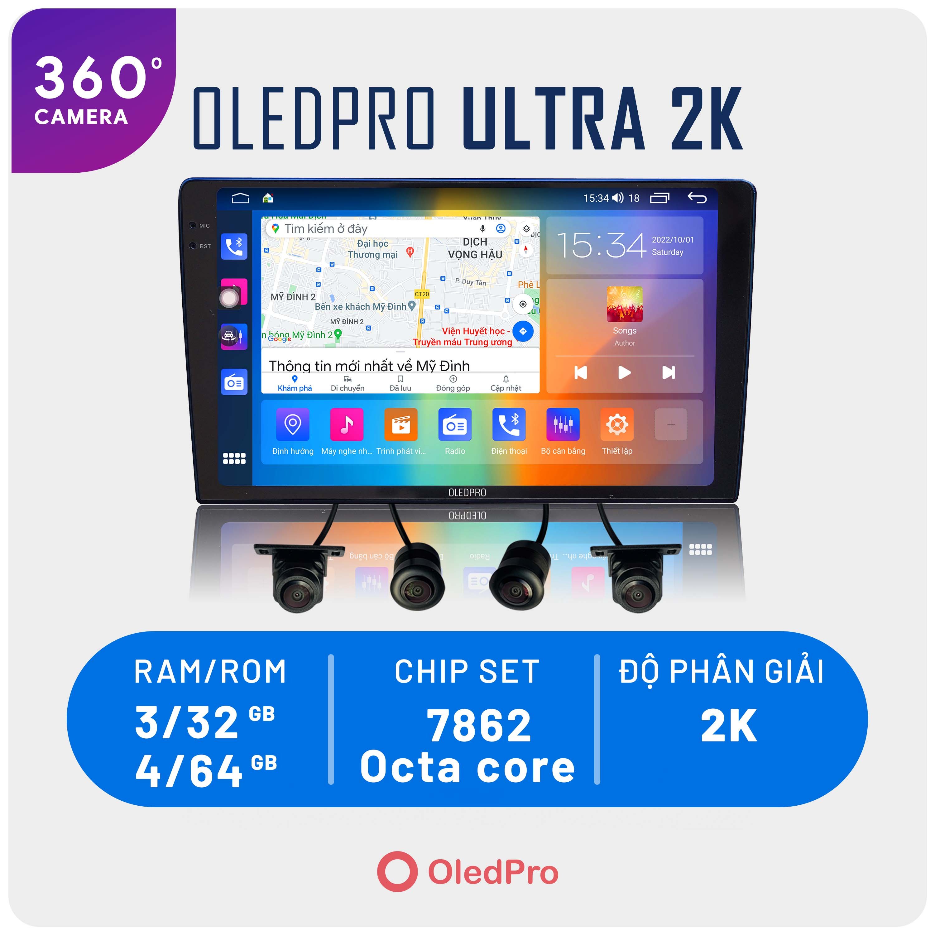 Màn Hình Android Ô Tô Oledpro Ultra 2K - Đỉnh Cao Chất Lượng Hình Ảnh