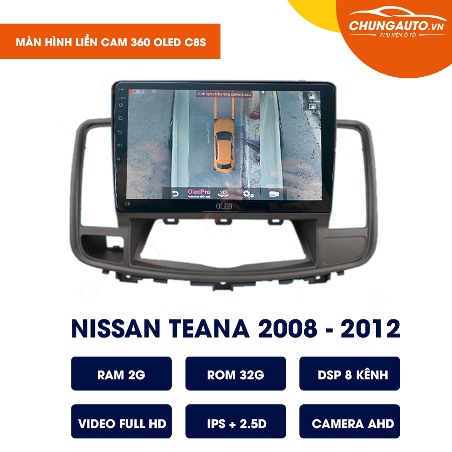 DVD Android tặng camera 360 Oled C8s  cho Nissan  Teana-2013-2017- Quan sát toàn cảnh, hạn chế va chạm, lái xe an toàn C8s