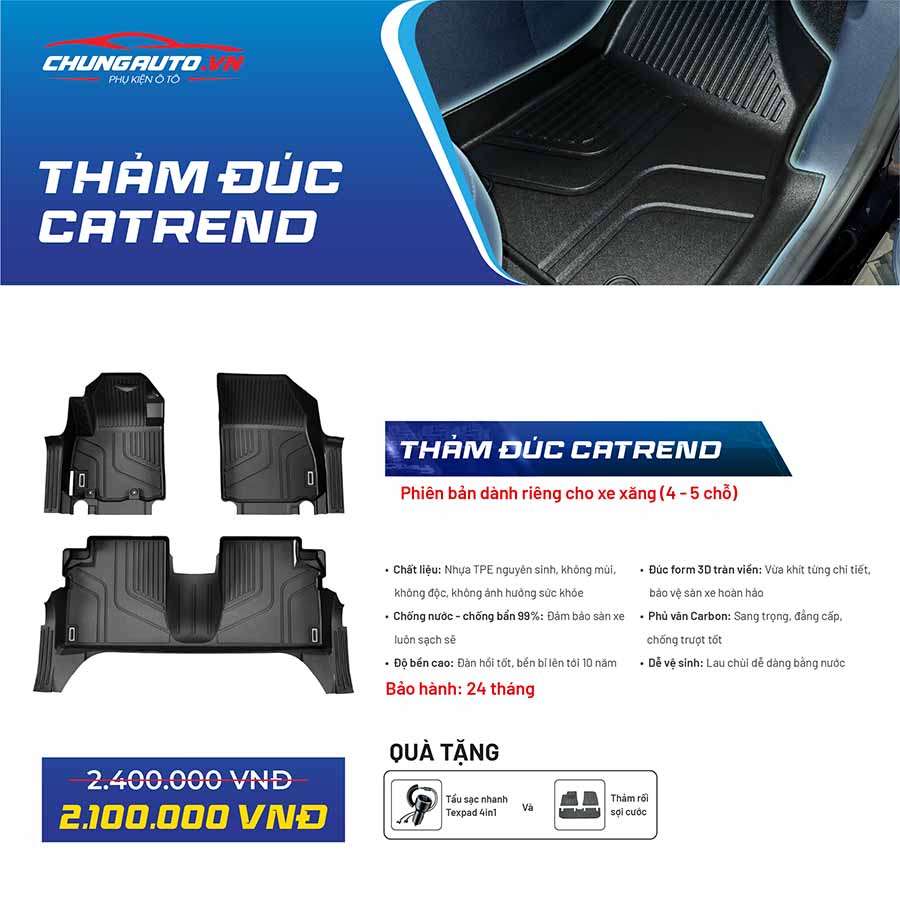 Giá thảm lót sàn Catrend cho xe 4 - 5 chỗ