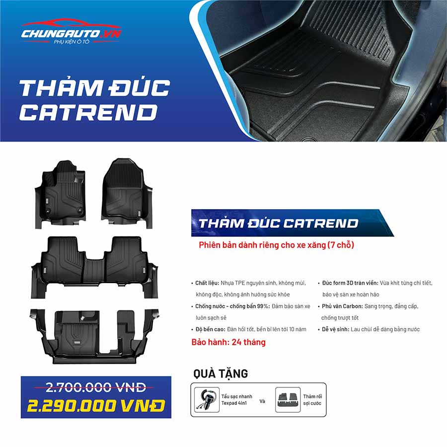 Giá thảm lót sàn Catrend cho xe xăng 