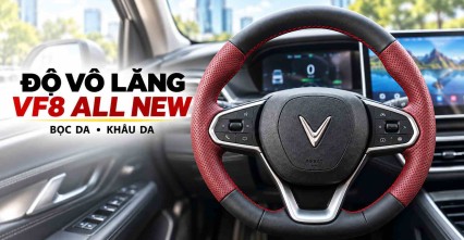 Độ vô lăng VF8 All New: Bọc da, khâu da và bảng giá