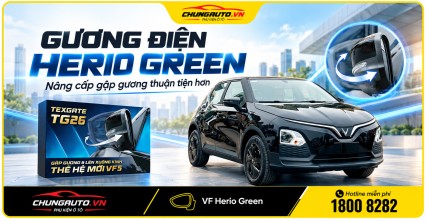 Gương Điện Herio Green – Nâng Cấp Gập Gương Thuận Tiện Hơn
