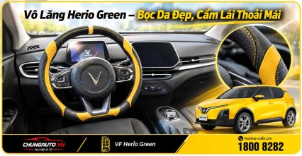 Vô Lăng Herio Green – Bọc Da Đẹp, Cầm Lái Thoải Mái
