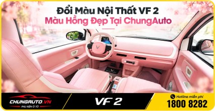 Đổi Màu Nội Thất VF 2 Màu Hồng Đẹp Tại ChungAuto