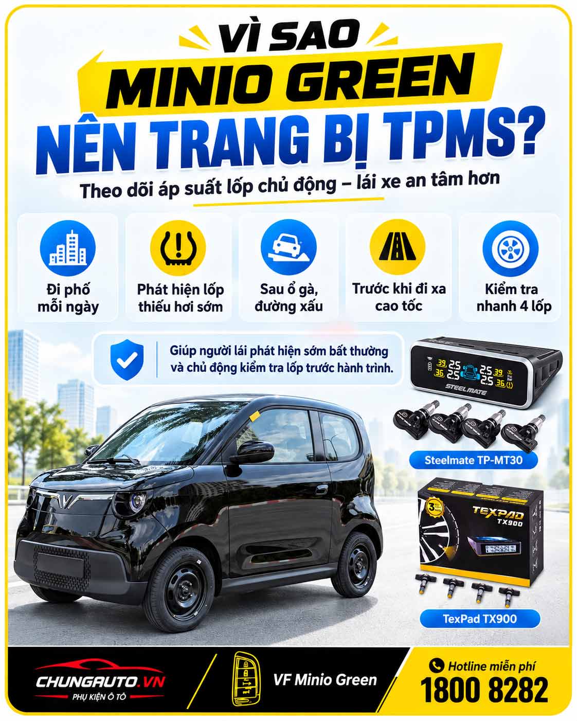 Vi sao nen trang bi TPMS vf minio