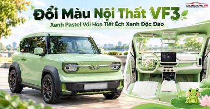 Đổi Màu Nội Thất VF3 Xanh Pastel Với Họa Tiết Ếch Xanh Độc Đáo