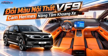 Đổi Màu Nội Thất VF9 Sang Cam Hermes Nâng Tầm Khoang Xe