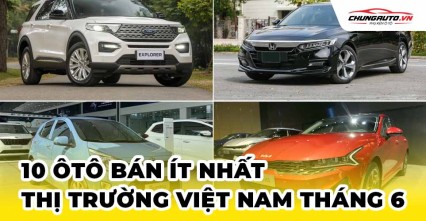 Top 10 xe bán chậm nhất thị trường tháng 6 năm 2025