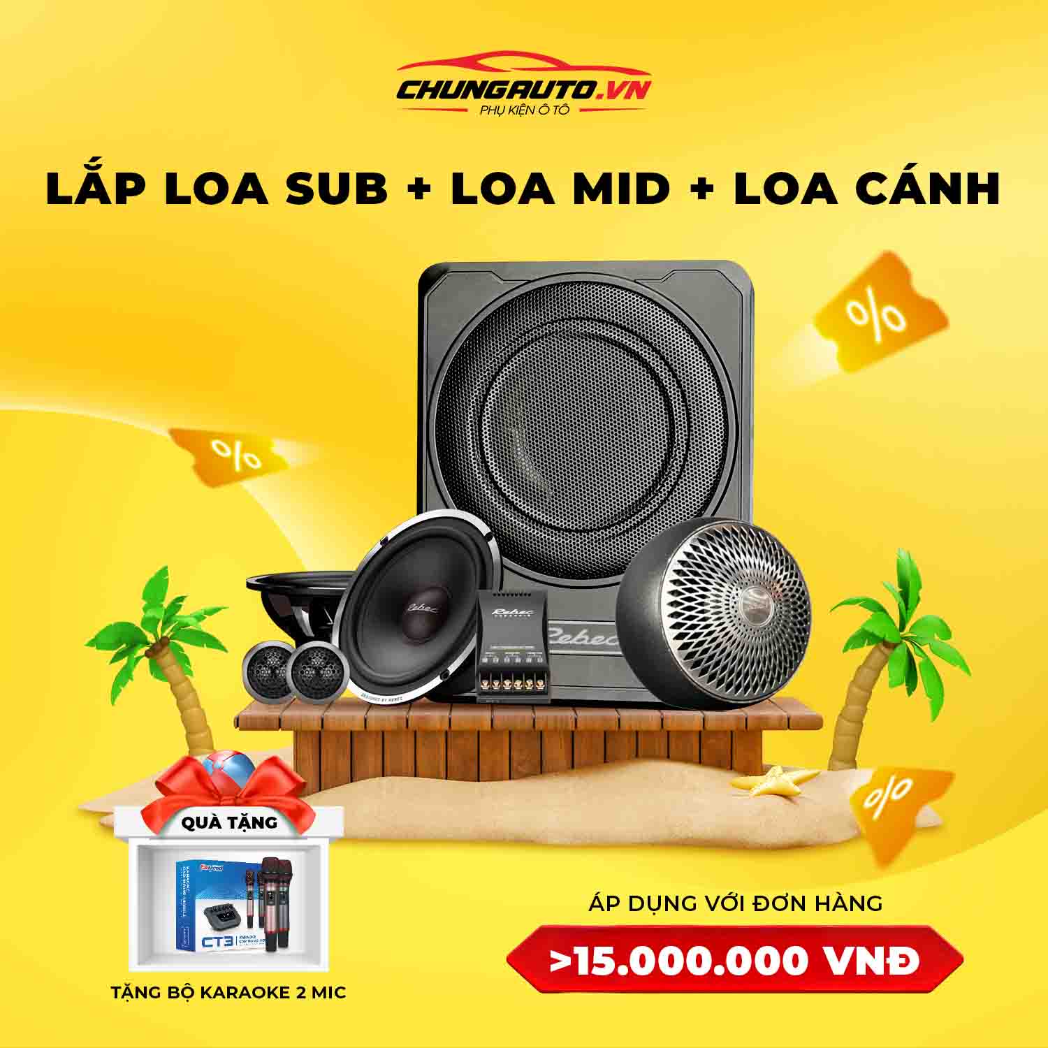 Chào hè khuyến mại loa sub mid loa cánh