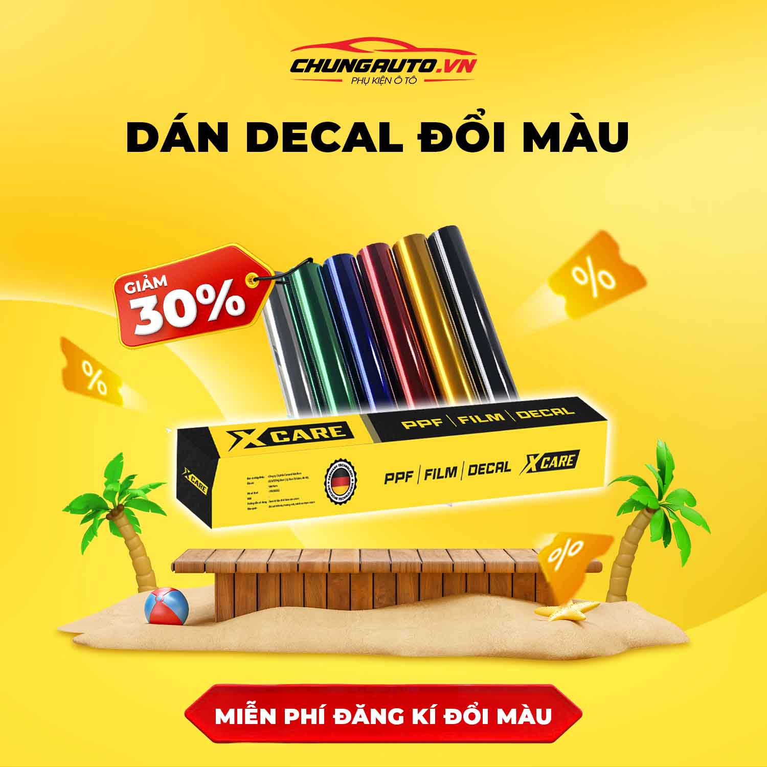 Chương trình chào hè decal đổi màu