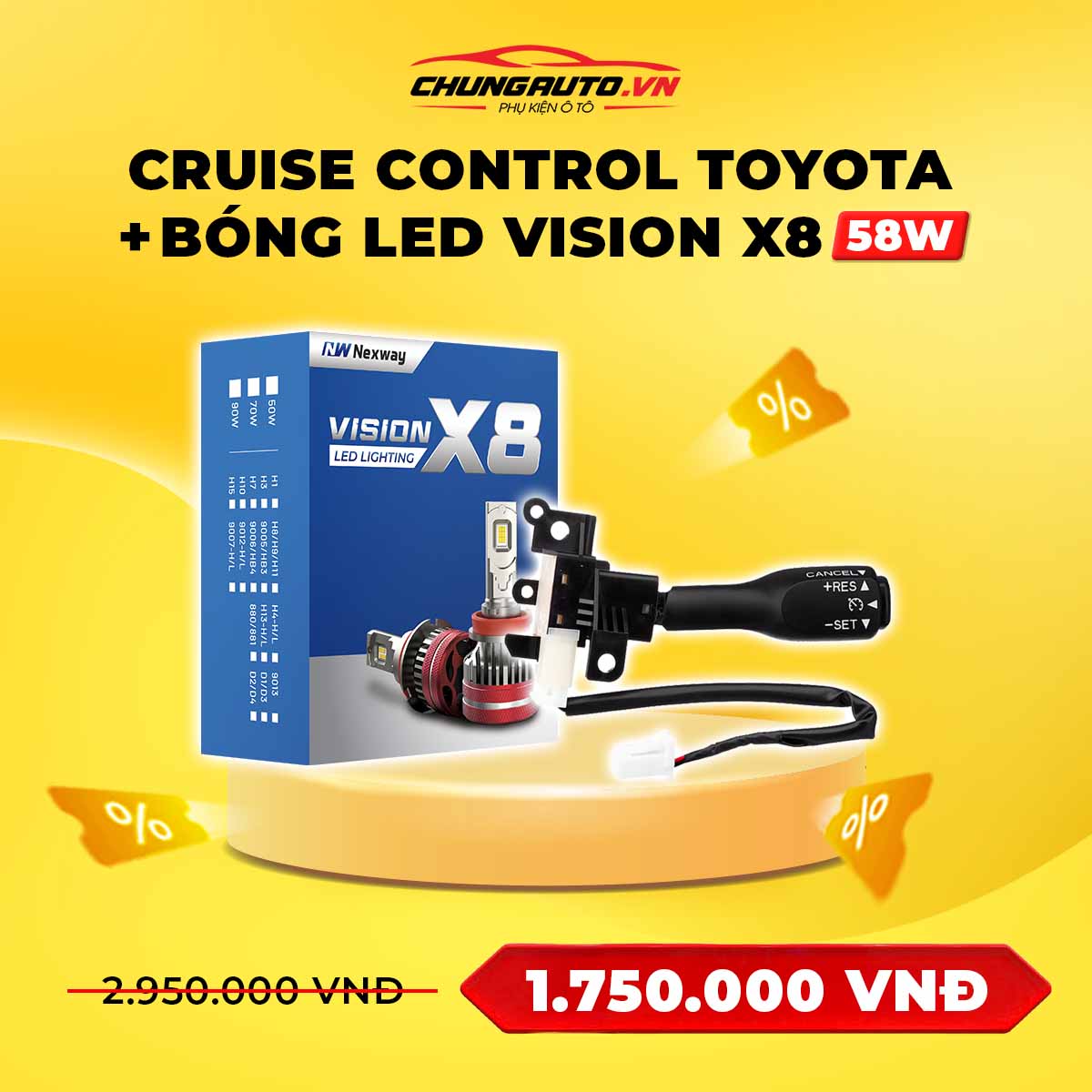 khuyến mại combo bóng Led Nexway Vision X8 58W