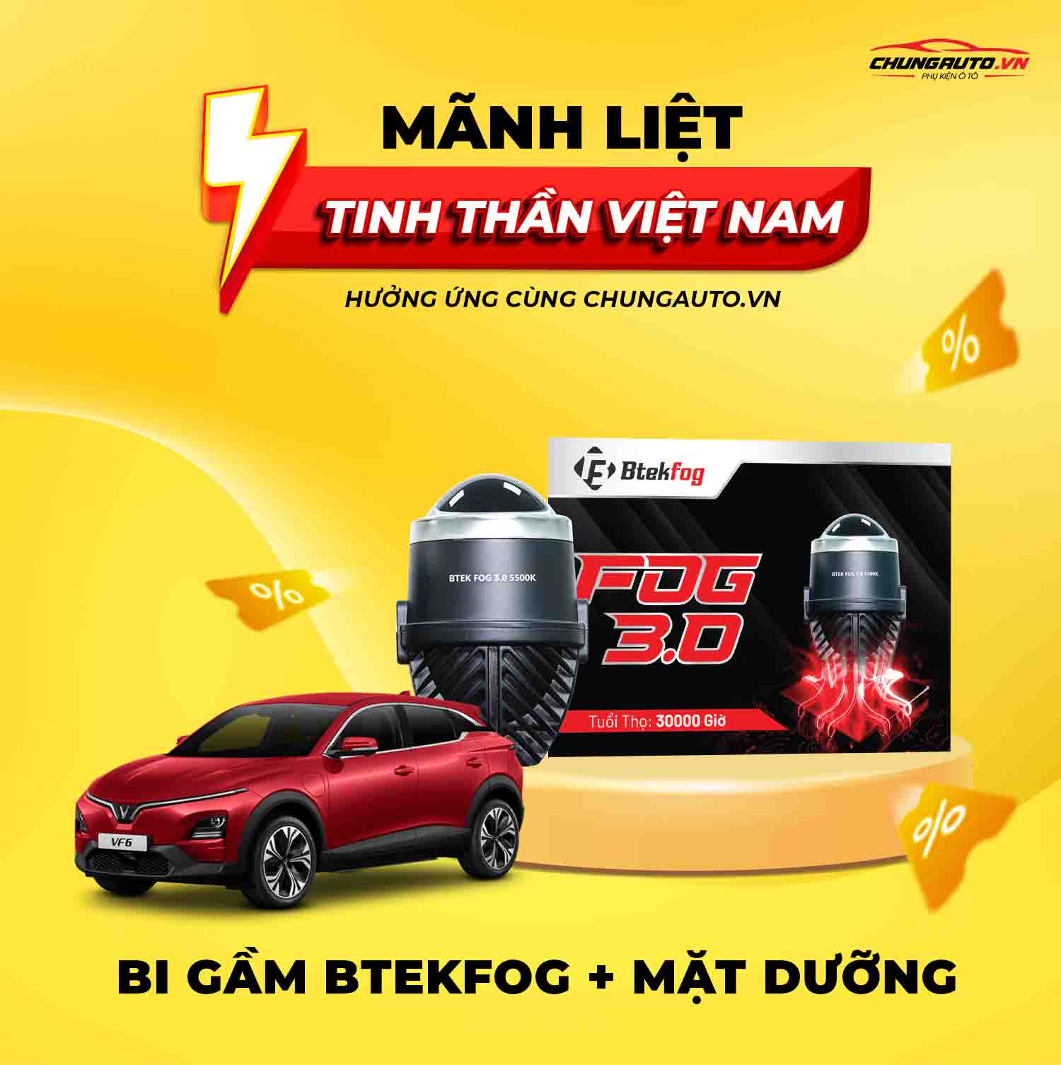 Độ đèn bi gầm BtekFog cho VF6