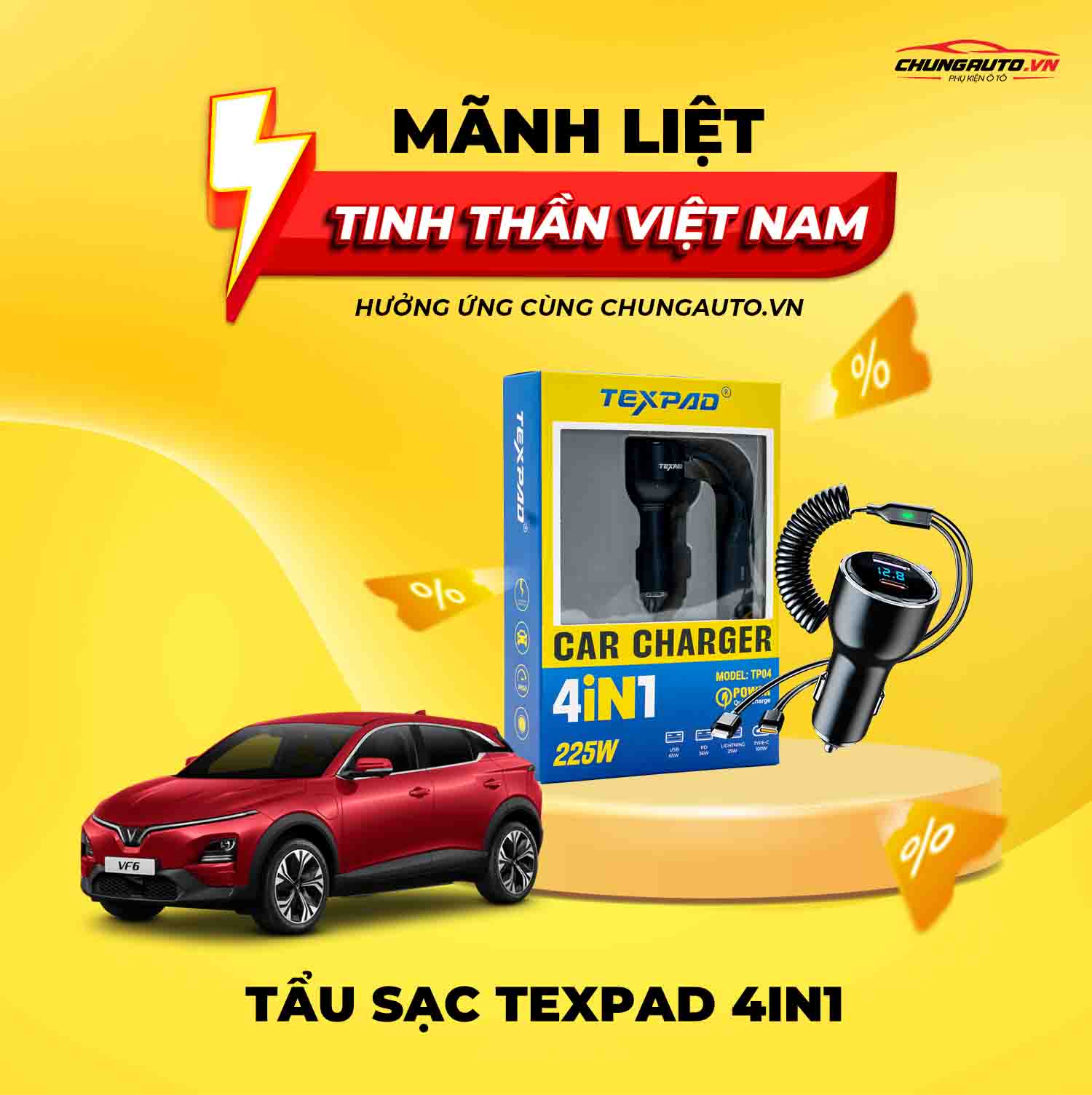 Tẩu sạc Texpad 4in1