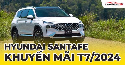 Hyundai SantaFE khuyến mãi khủng tháng 7/2024