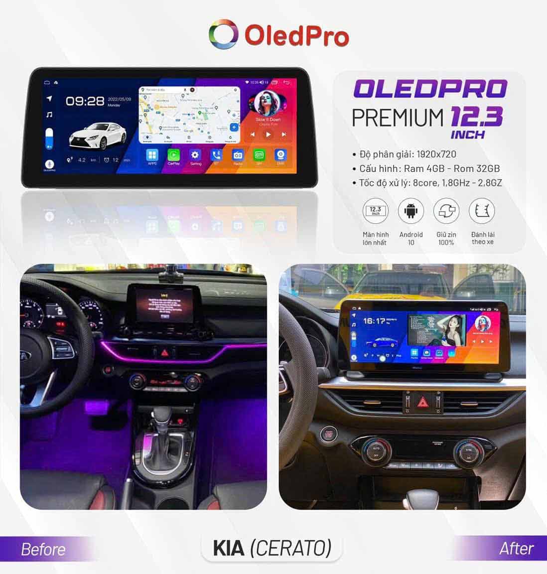 Màn hình OledPro Premium cho kia cerato