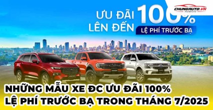 Những mẫu xe đc ưu đãi 100% lệ phí trc bạ trong tháng 7/2025