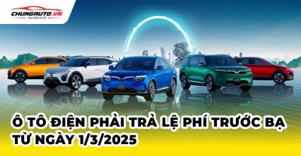 Ô tô điện không còn được miễn 100% lệ phí trước bạ từ ngày 1/3/2025