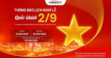 ChungAuto.vn thông báo lịch nghỉ lễ Quốc Khánh 2/9