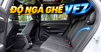 Độ hàng ghế sau VF7 tăng góc ngả thoải mái cho từng chuyến đi dài