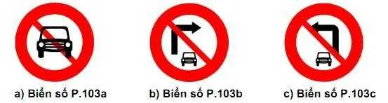 Biến cấm ô tô, cấm rẽ phải, cấm rẽ trái