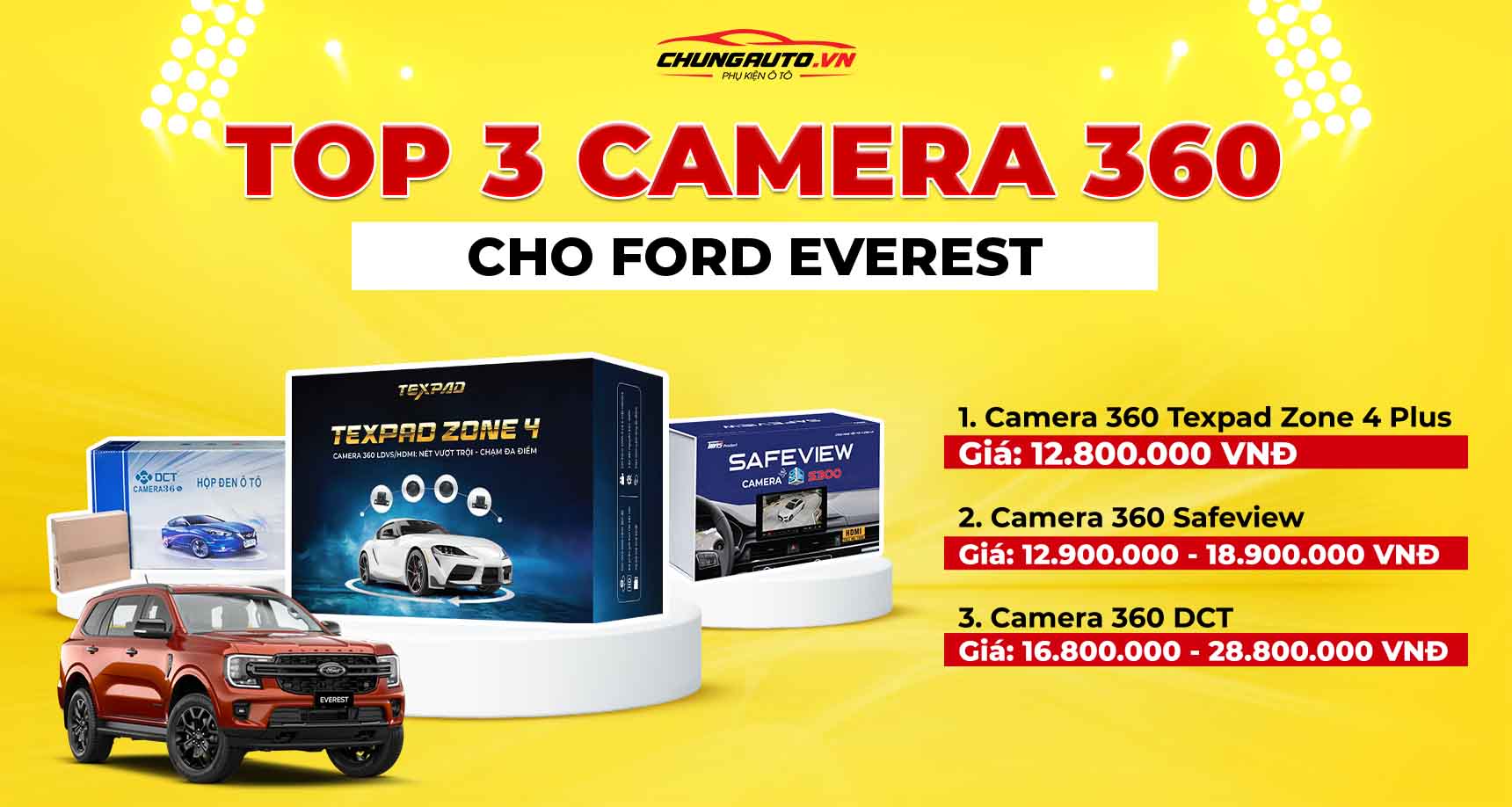 Bảng giá camera 360 cho Ford Everest