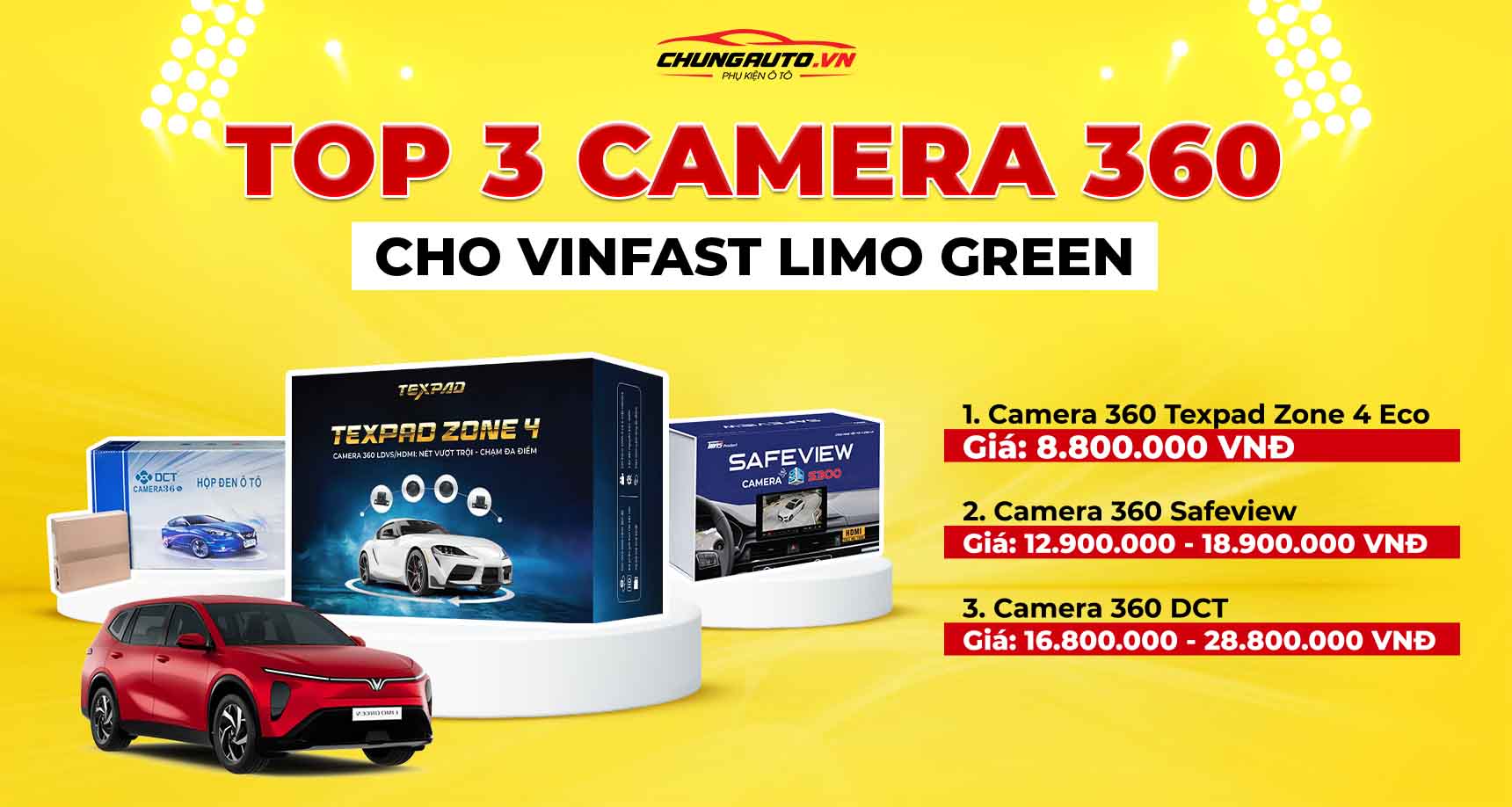 Top 3 camera 360 có thể lắp đặt trên xe Vinfast Limo Green