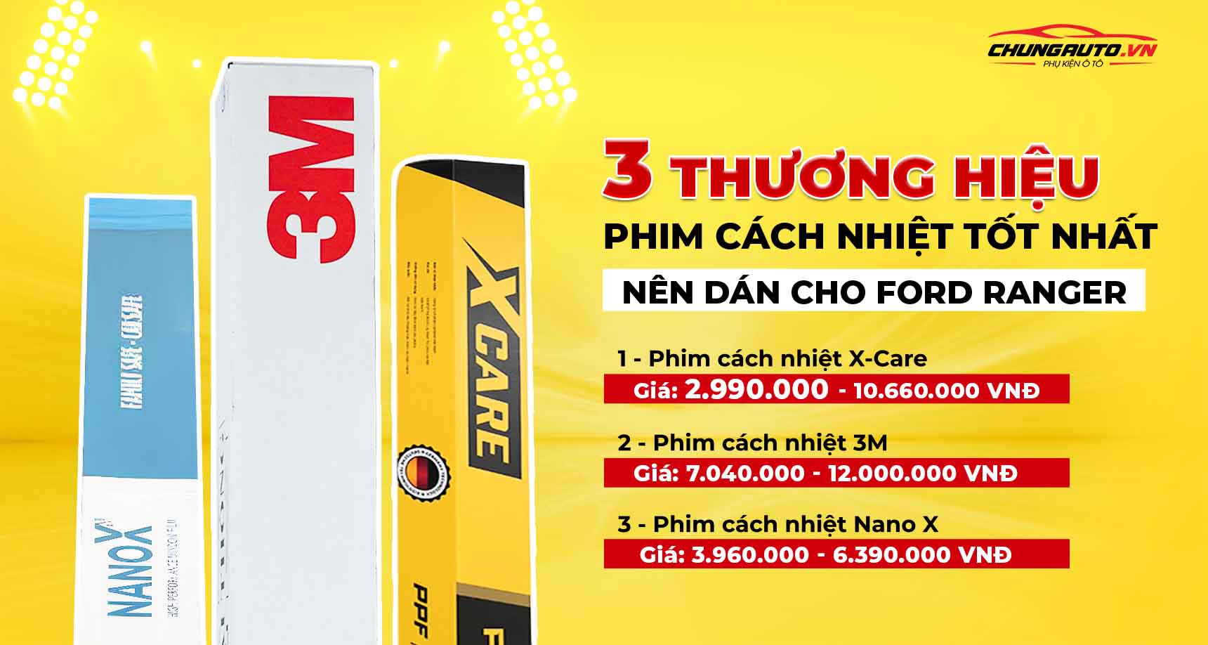 Bảng giá phim cách nhiệt cho Ford Ranger