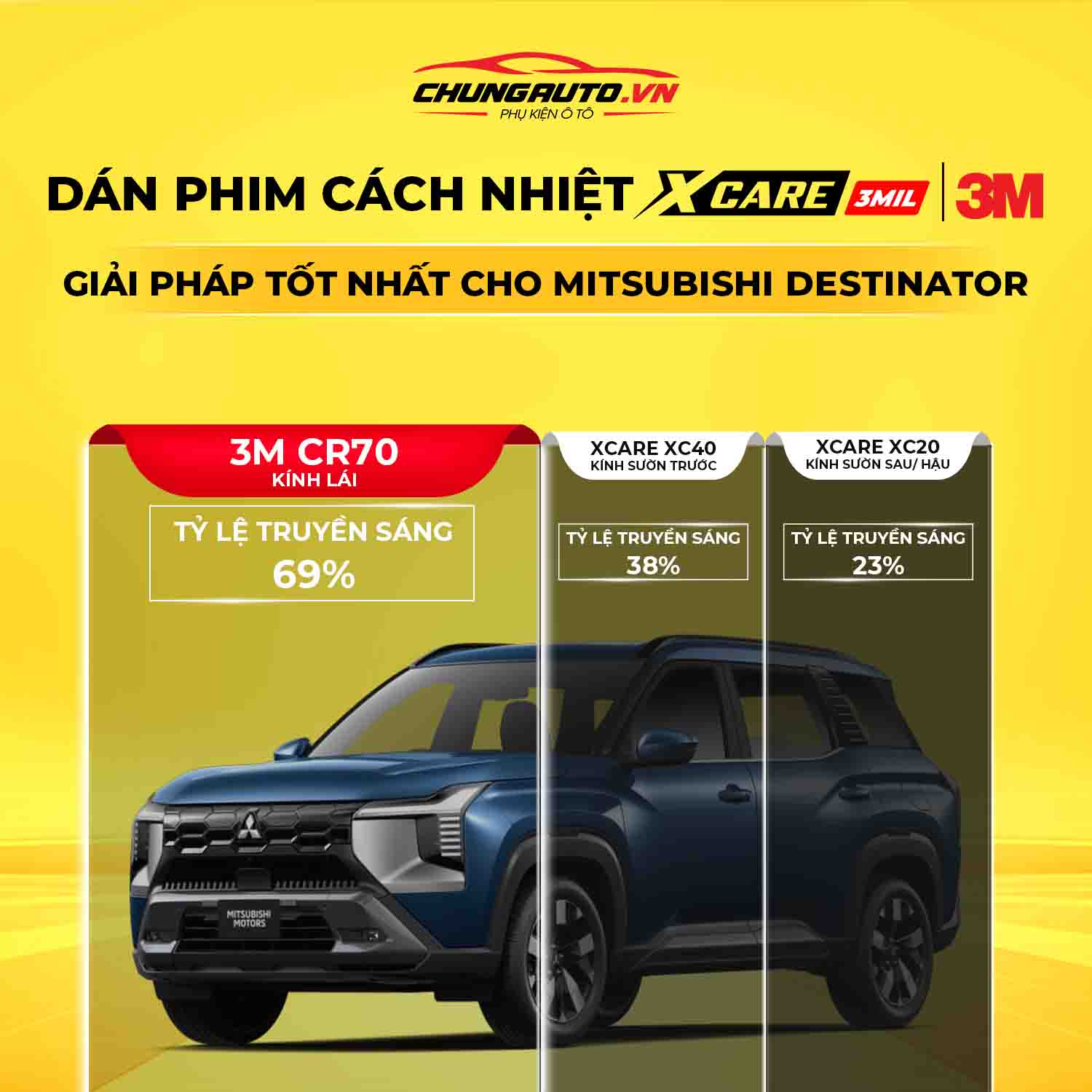 Tư vấn dán phim cách nhiệt tốt nhất cho Mitsubishi Destinator
